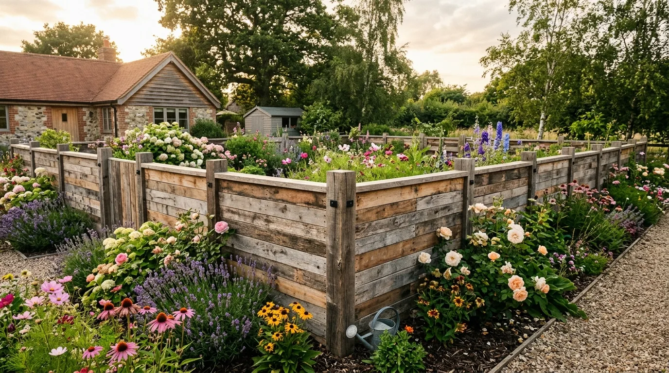 Rustic-Modern Pallet Fence With Mixed Tones